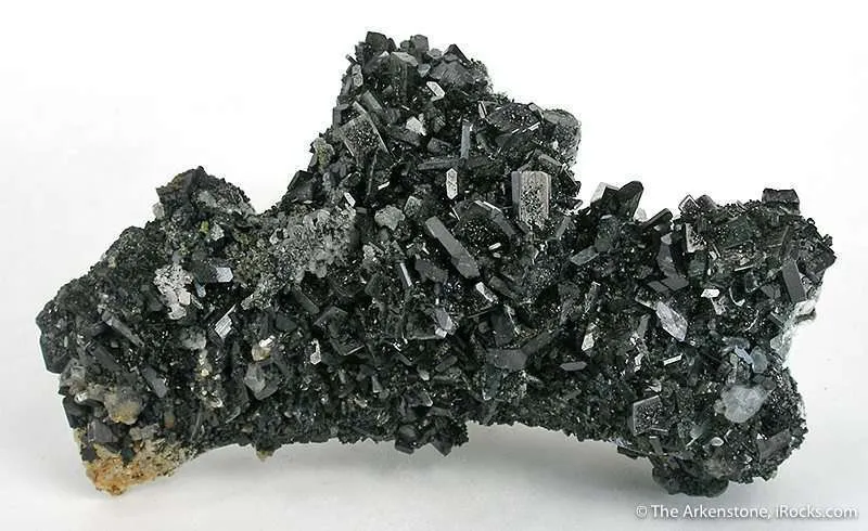 Babingtonite on Quartz and Prehnite image