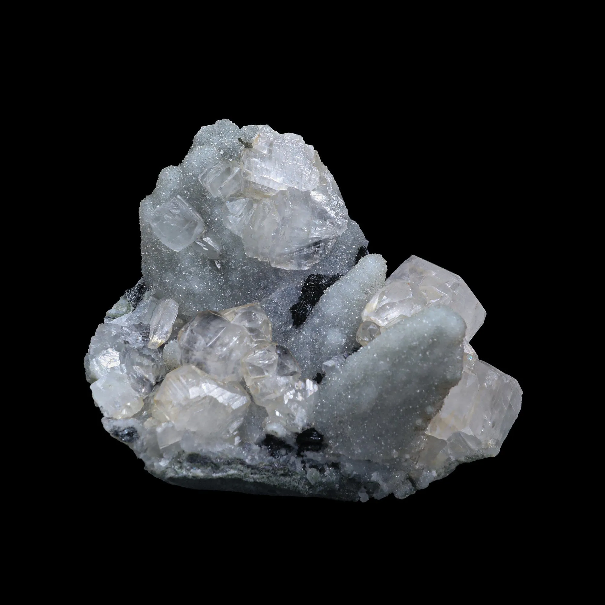 Babingtonite with Calcite Rare Find Natural Mineral Specimen - image 3