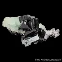Babingtonite with Prehnite on Quartz - image 3