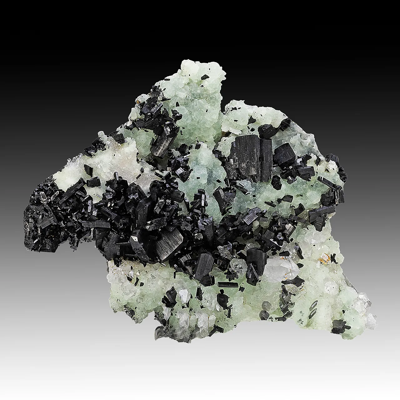 Babingtonite with Prehnite, Quartz - image 1