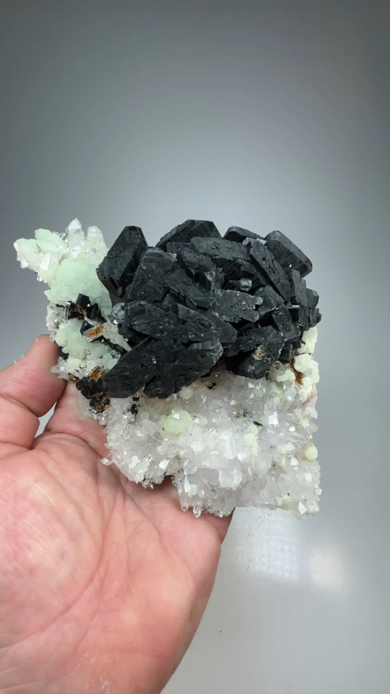 Babingtonite with Quartz, Prehnite - image 2