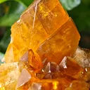 Barite from Pöhla, Germany. Beautiful cluster of lustrous and translucent of top amber colored barite crystal with phantoms - image 6