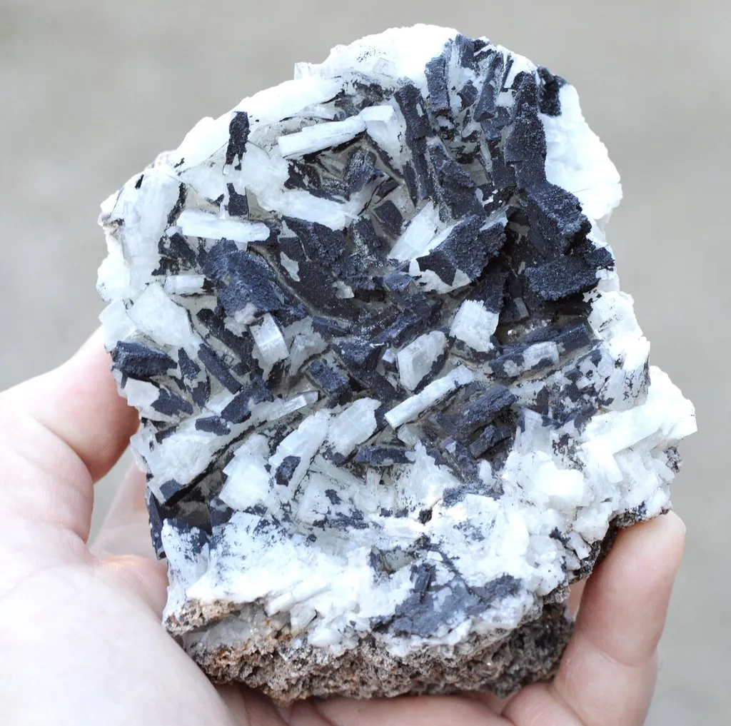 Barite & Jamesonite 1108 grams - Baia Sprie mine, Baia Sprie, Maramureș County, Romania image