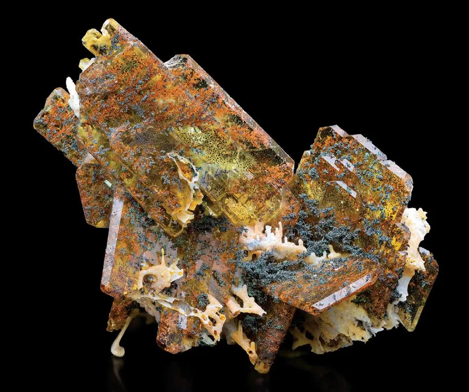 Barite, native Copper, skeletal silica - image 1