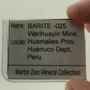 Barite on Matrix Warihuayin Mine, Peru ex. Martin Zinn - image 7