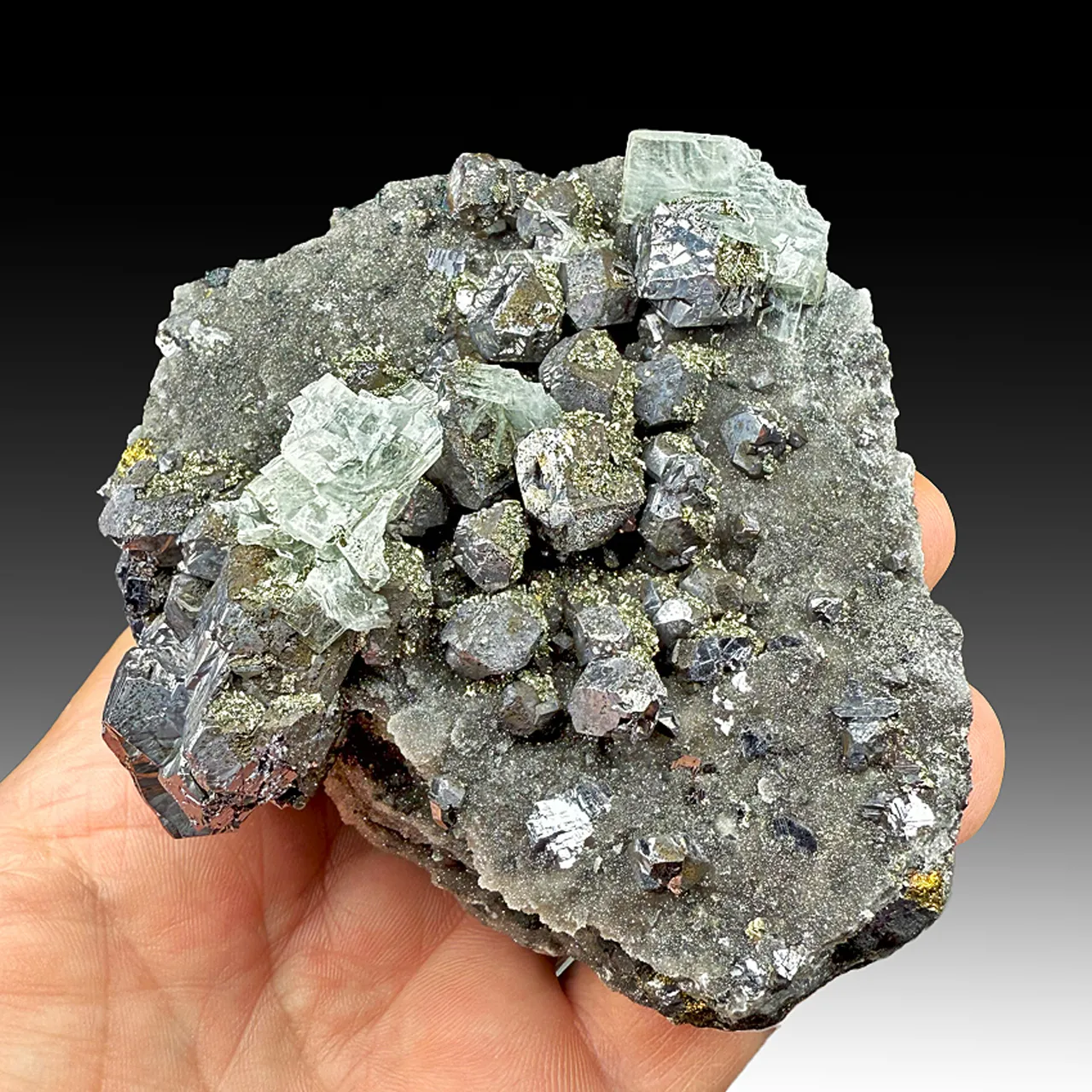 Barite with Galena, Chalcopyrite - image 1