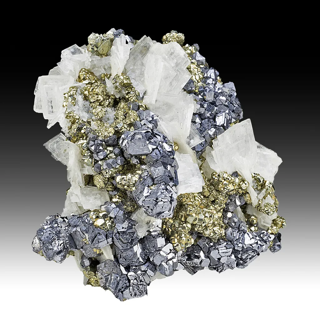 Barite with Galena, Pyrite image