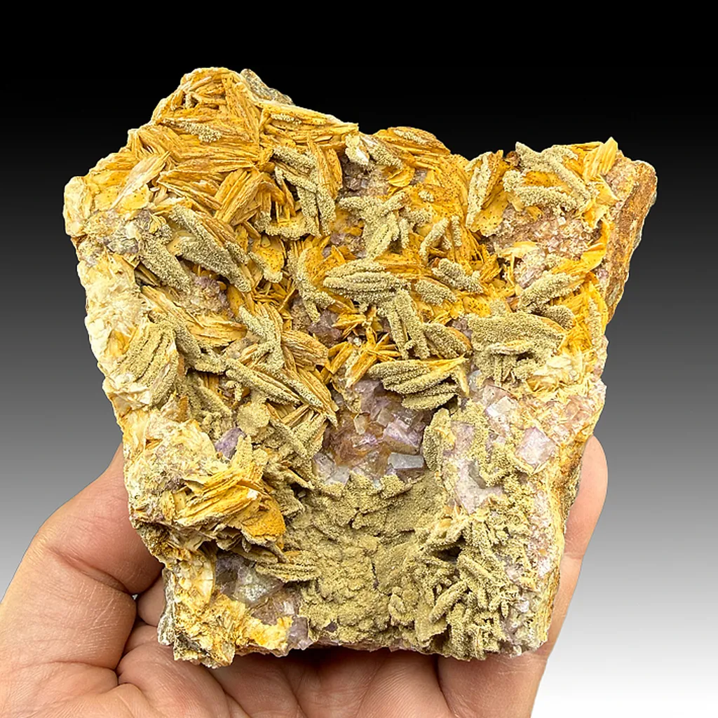 Barite with Hemimorphite, Fluorite image