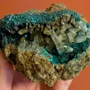 Barite with Malachite and Dioptase; DR Congo,  Shangulowé Mine - image 1