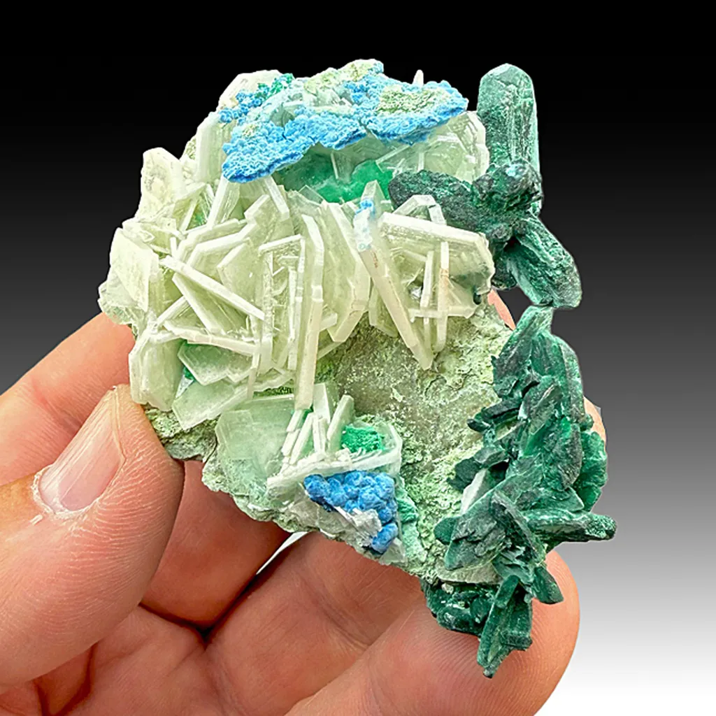 Barite with Plancheite, Malachite after Azurite (1860) image