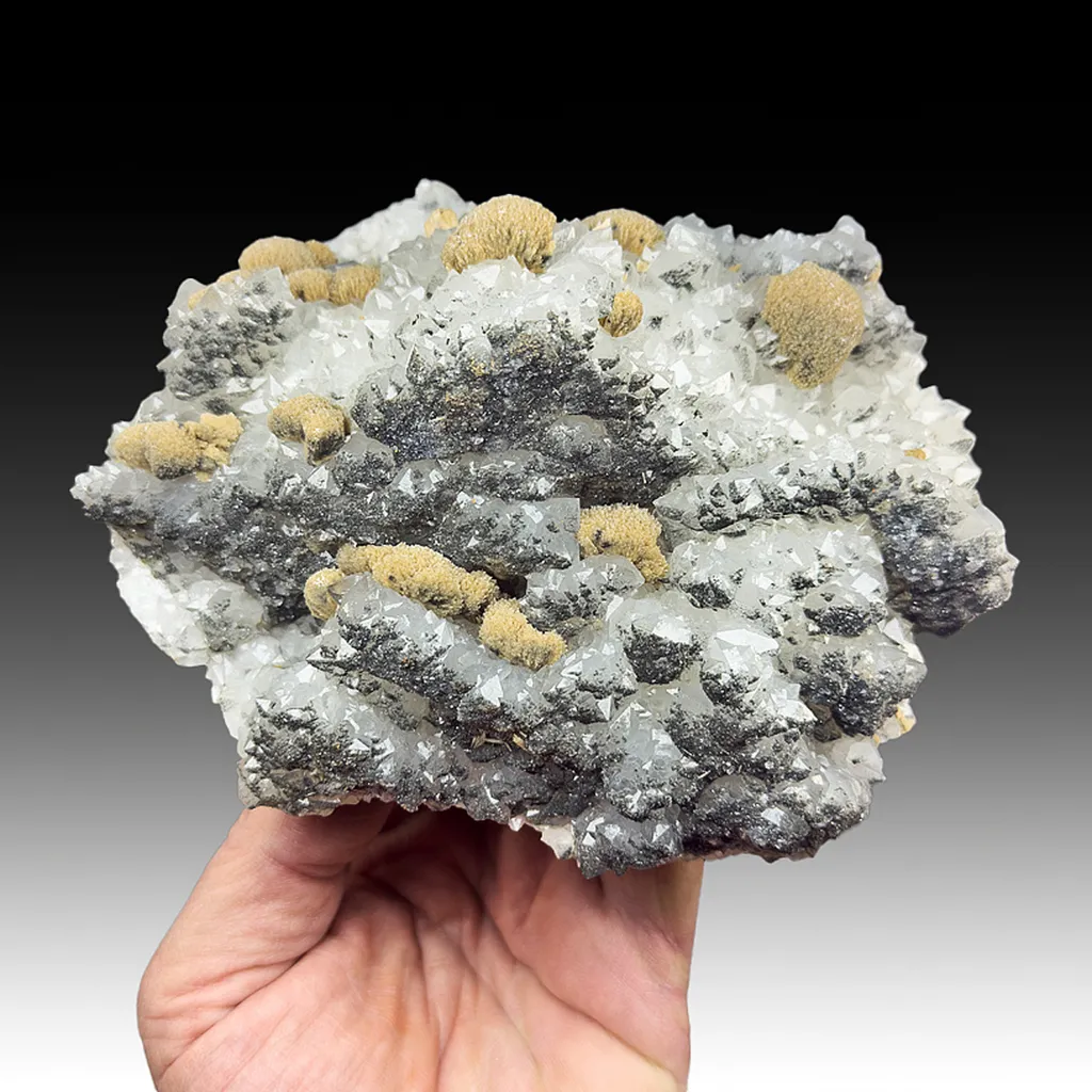 Barite with Quartz, Stephanite, Galena image