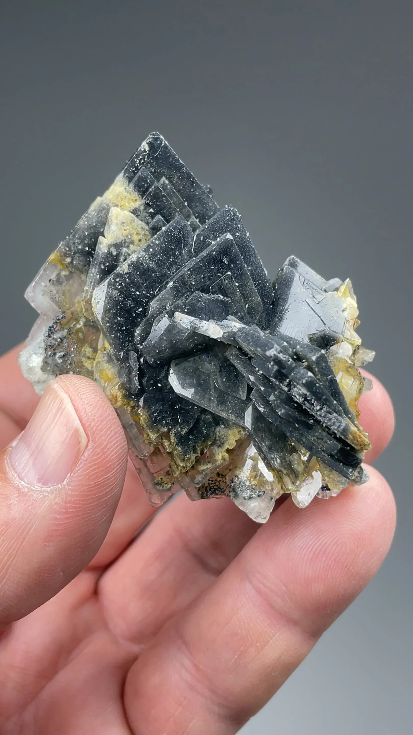 Barite with Quartz, Stibnite(?) - image 2