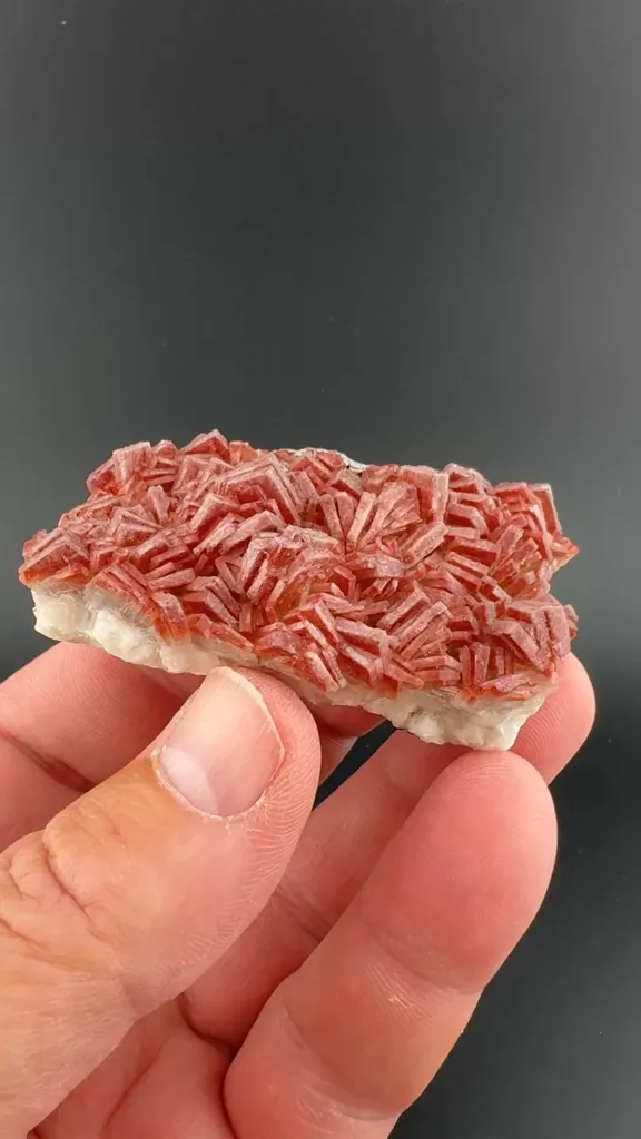 Barite with Realgar inclusions image