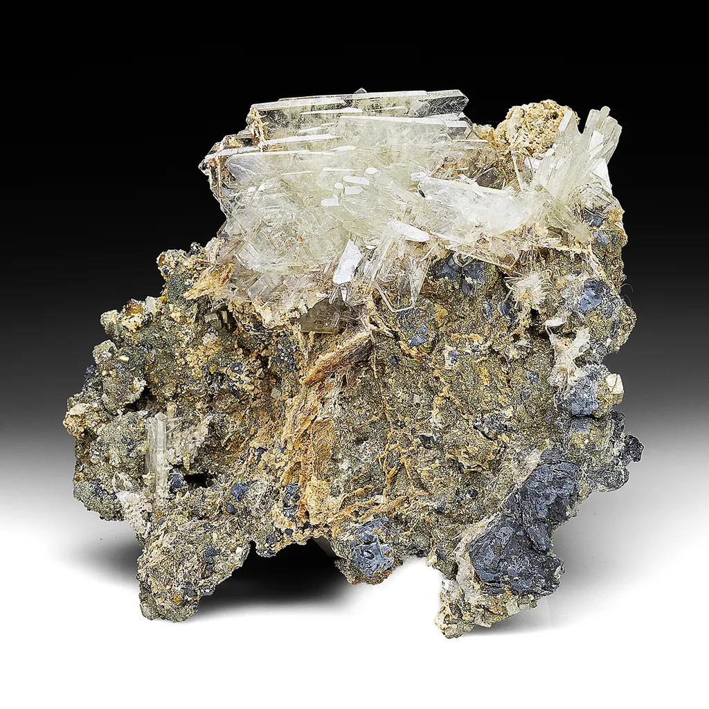 Barite with Siderite, Galena image