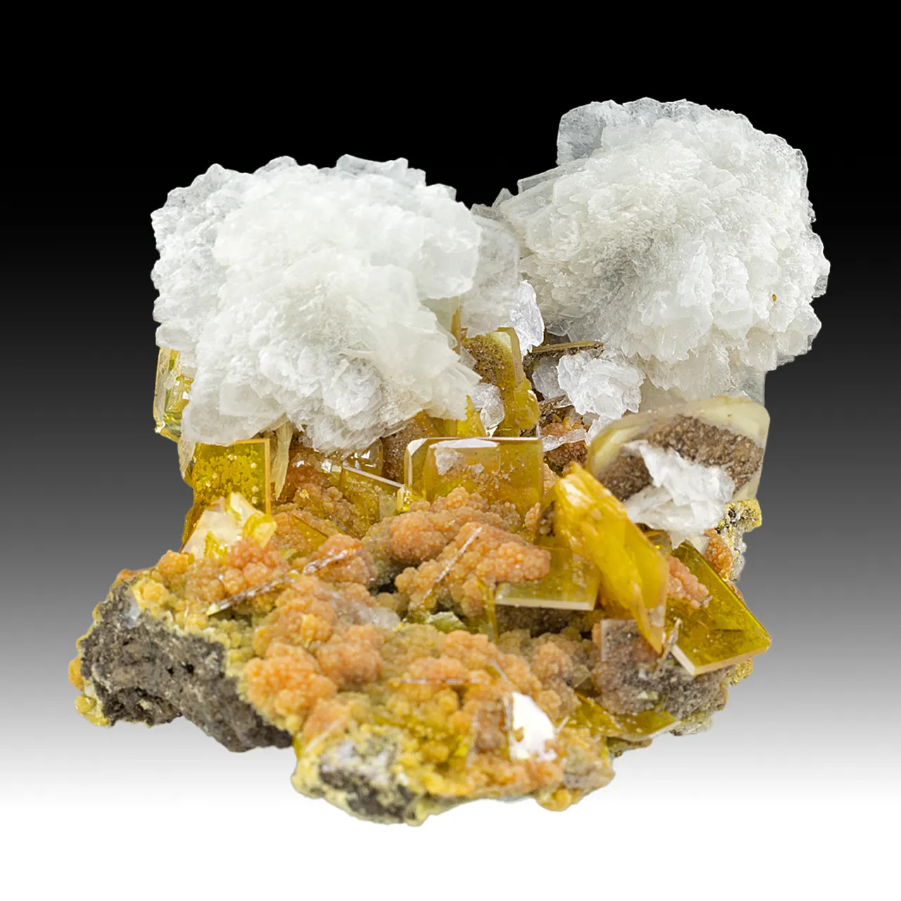 Barite with Wulfenite, Mimetite - image 1