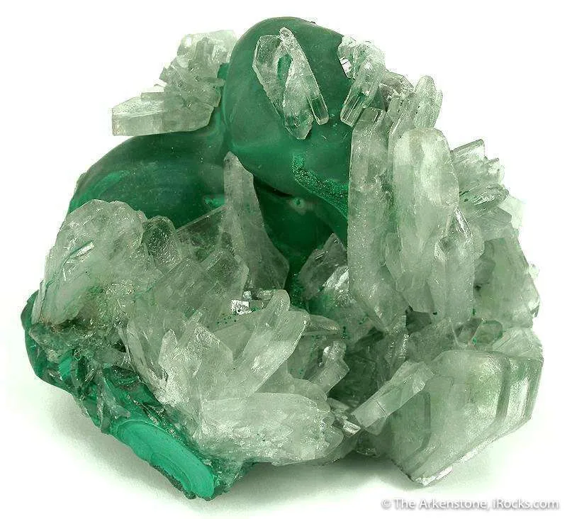 Baryte (Included By Malachite) on Malachite image