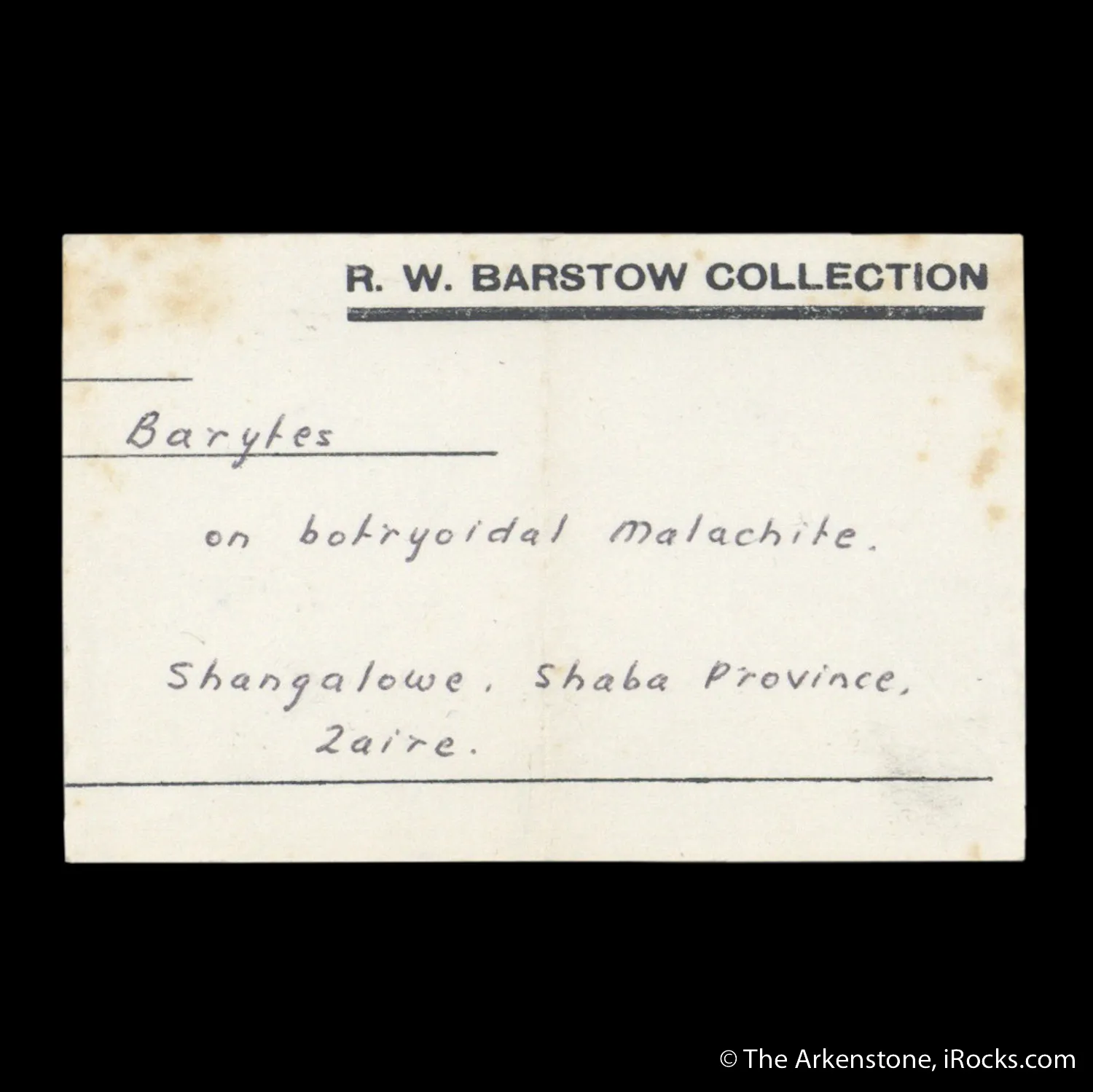 Baryte included by Malachite on Malachite stalactite - image 5