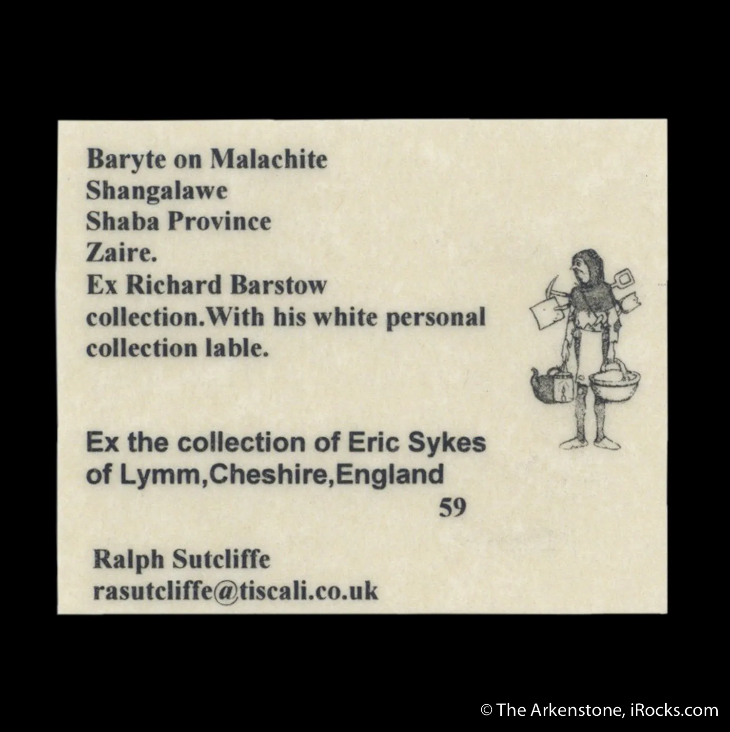 Baryte included by Malachite on Malachite stalactite - image 6