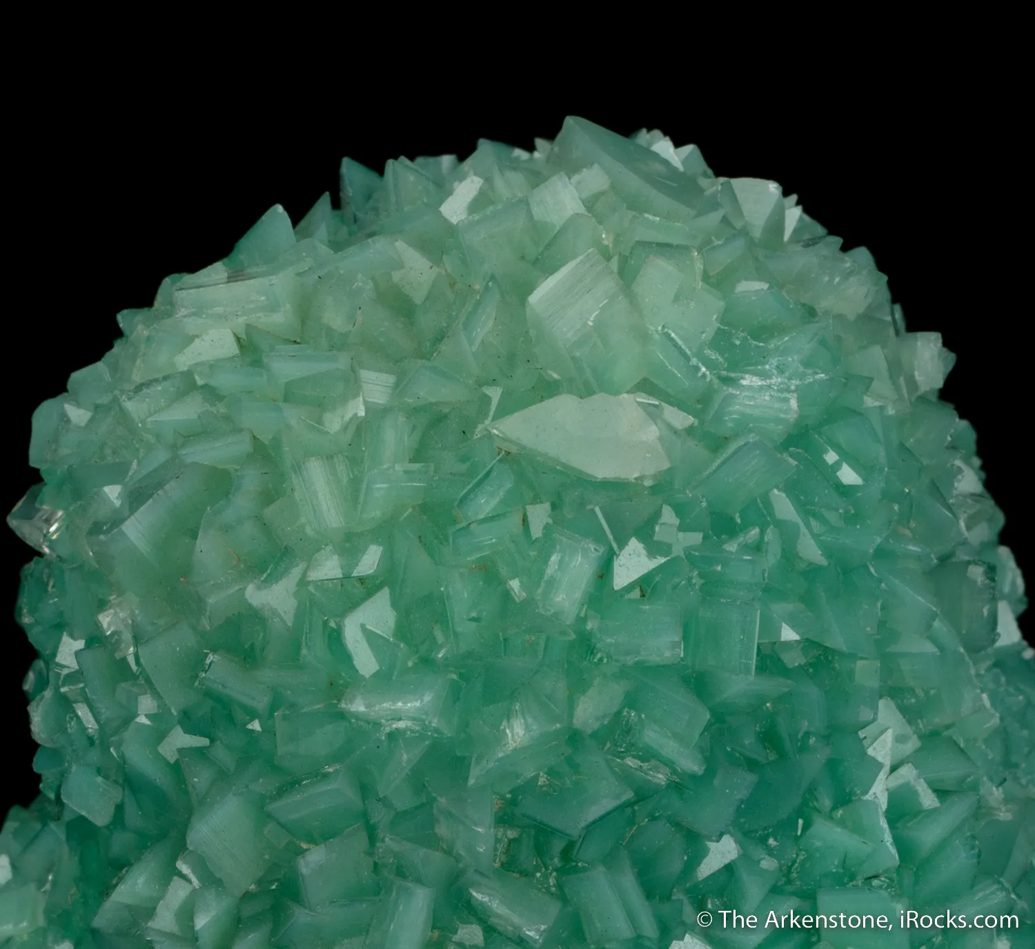 Baryte included by Malachite on Malachite stalactite - image 2