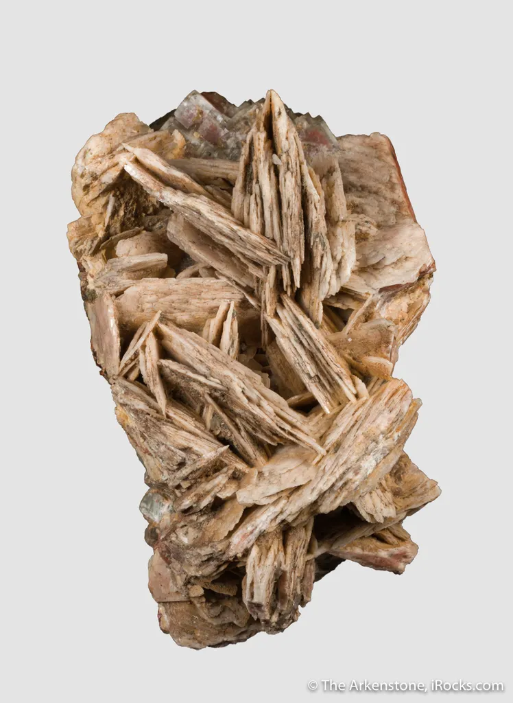 Baryte on Fluorite - illustrated image