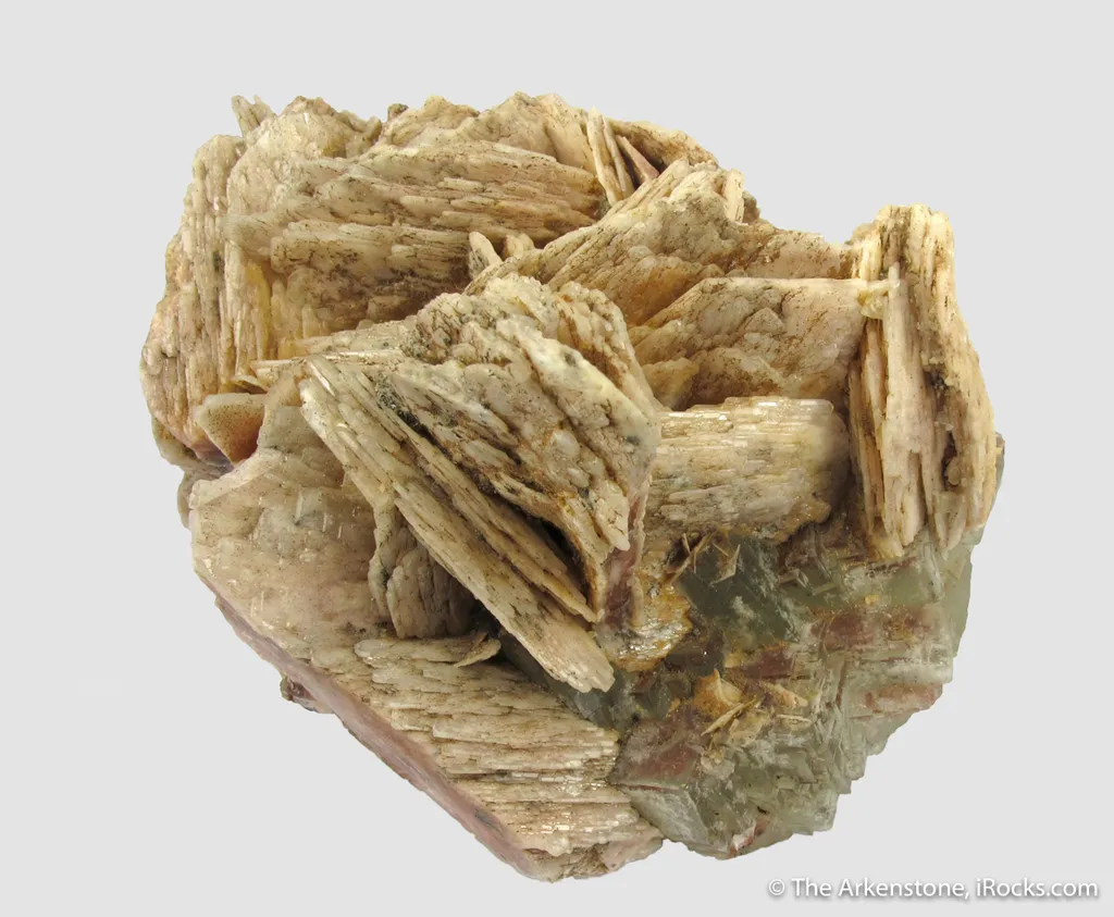 Baryte on Fluorite - illustrated - image 2