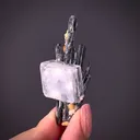 Baryte on Stibnite - image 2