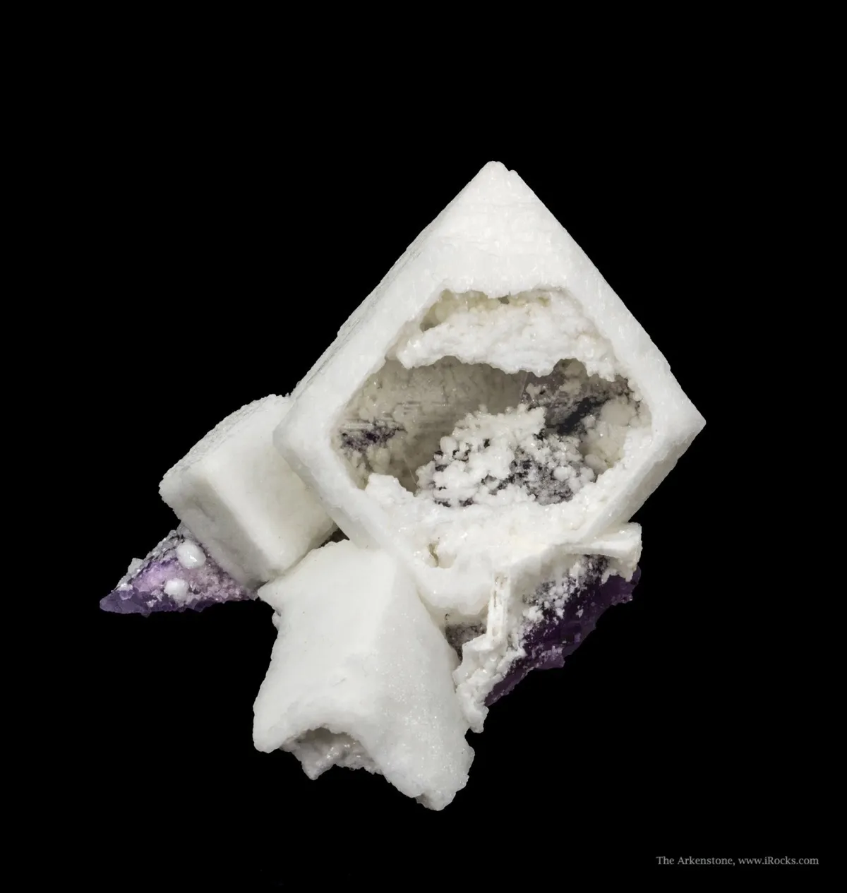 Baryte Ps. After Calcite, on Fluorite - image 1