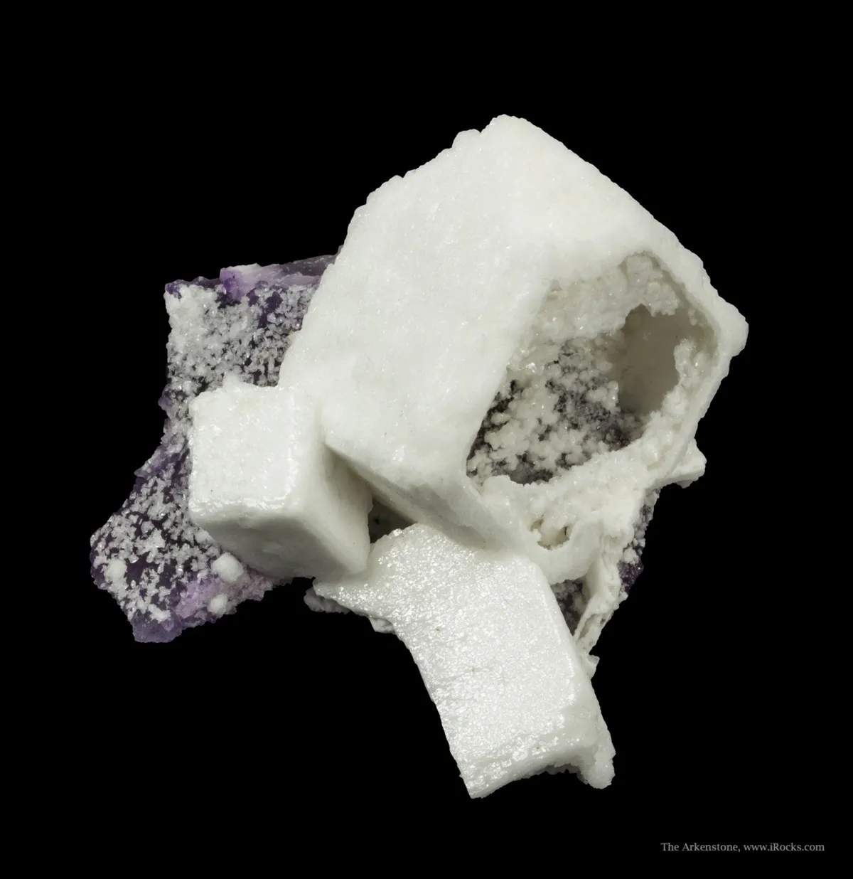 Baryte Ps. After Calcite, on Fluorite - image 3