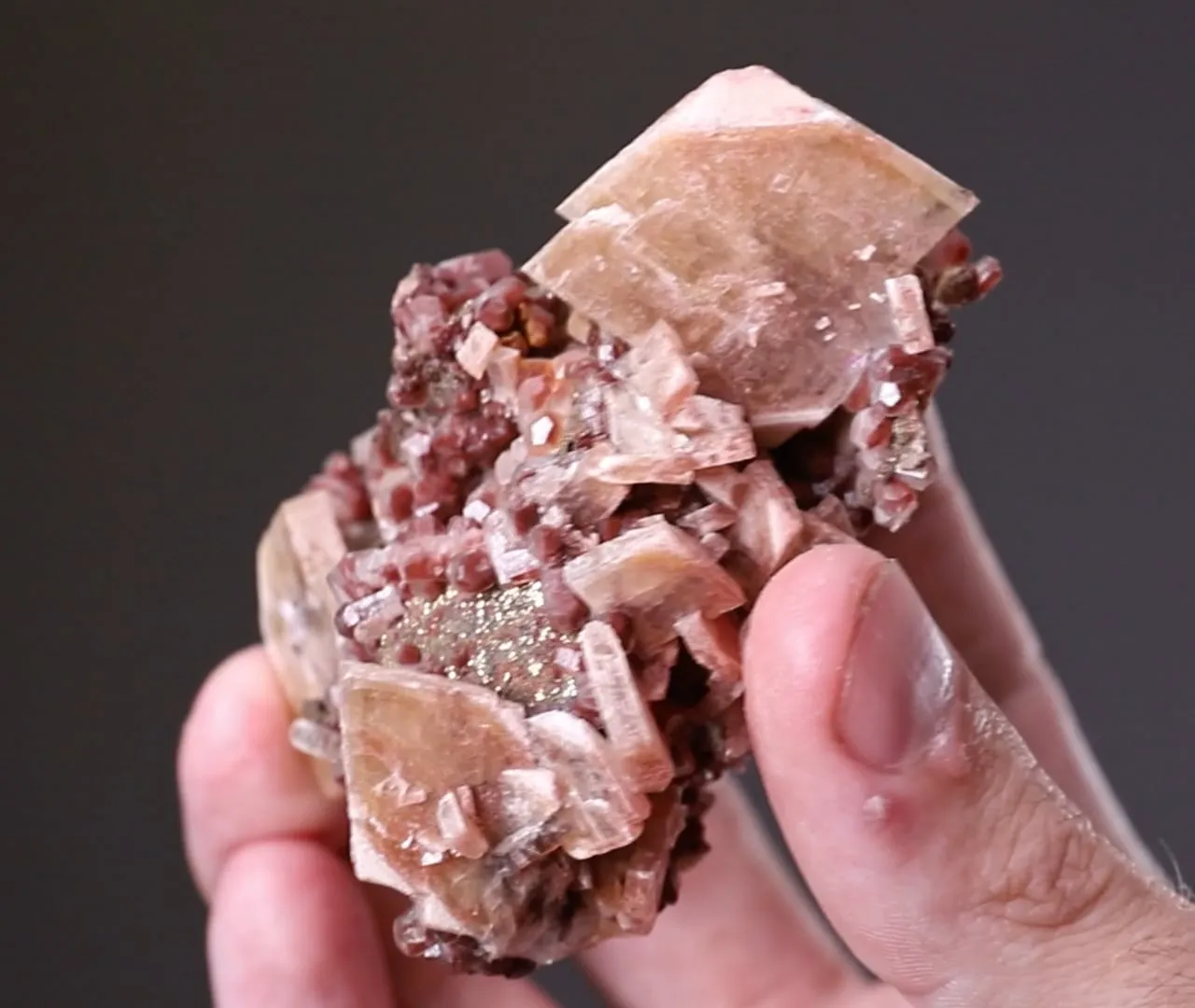 Baryte with Pyrite on Calcite - image 2