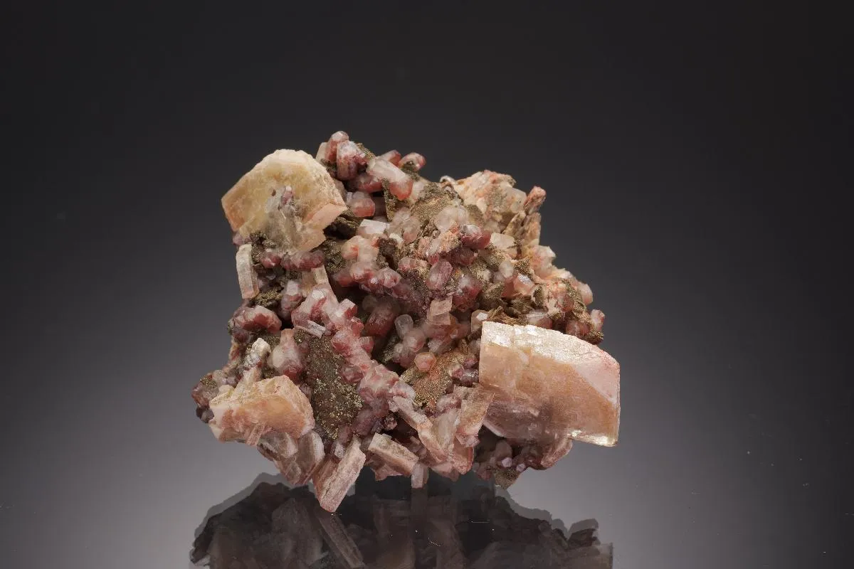 Baryte with Pyrite on Calcite - image 1