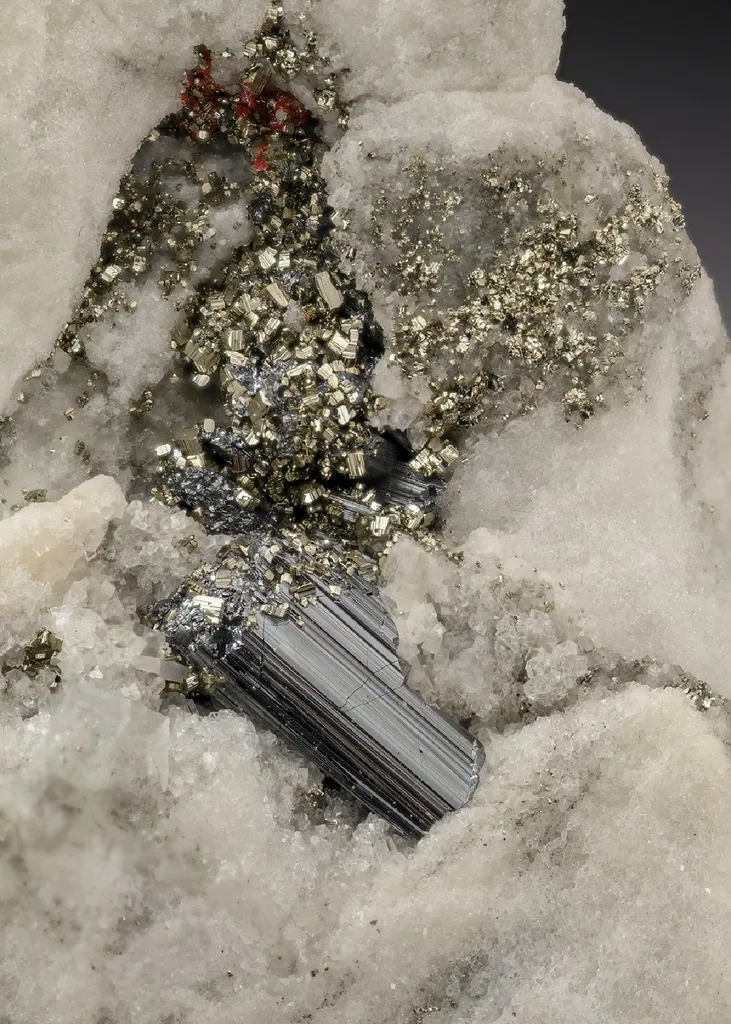 Baumhauerite with Realgar and Sphalerite image