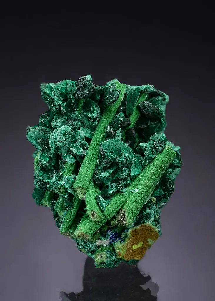 Bayldonite ps. after Mimetite with Malachite ps. after Azurite image