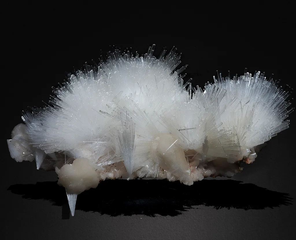 Beautiful Scolecite Spray Formation With Stilbite image