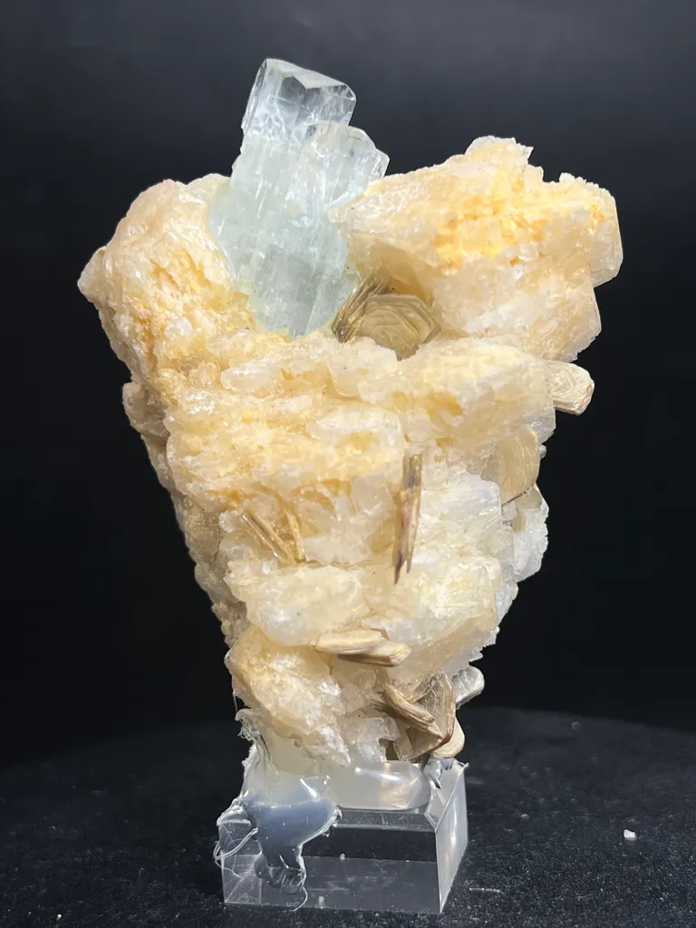 Beautiful specimen of Aquamarine combined mica and matrix from Pakistan image