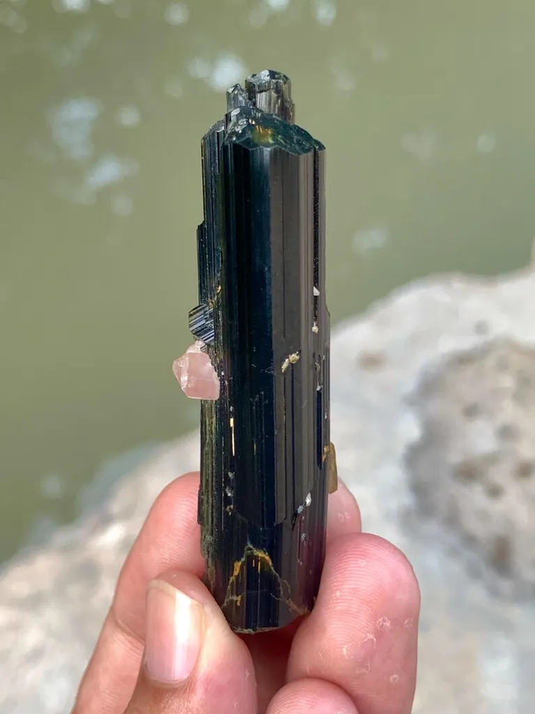 Beautiful Tourmaline Combine Pink Apatite Crystal - image 3