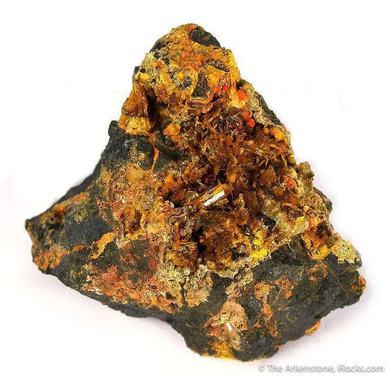 Becquerelite With Masuyite, Fourmarierite and Uranophane image