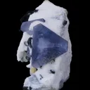 Benitoite and Neptunite on Natrolite - image 3