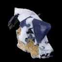 Benitoite and Neptunite on Natrolite - image 2