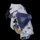 Benitoite and Neptunite on Natrolite - image 1