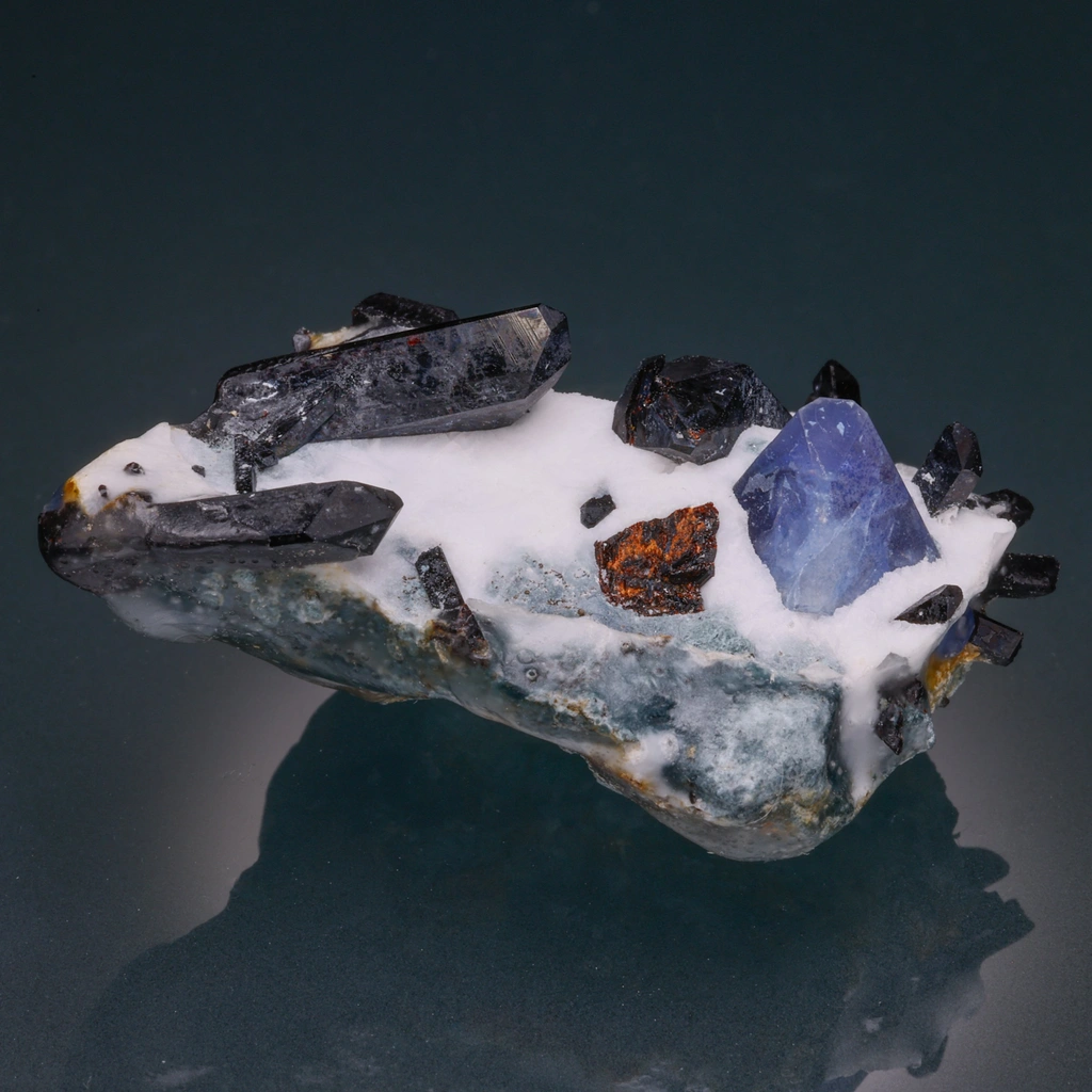Benitoite from New Idria Mining District, San Benito County, California, USA image