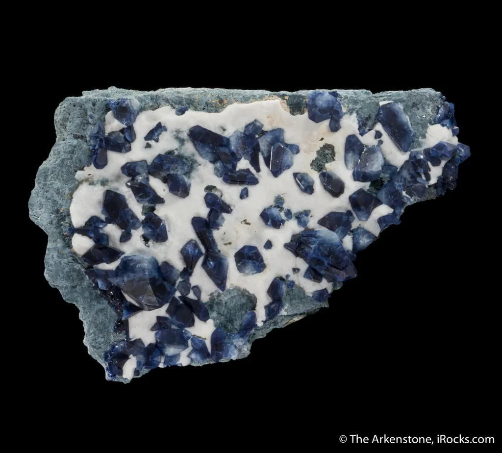 Benitoite on Natrolite - image 2