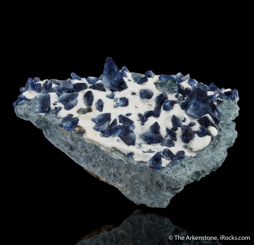 Benitoite on Natrolite - image 4
