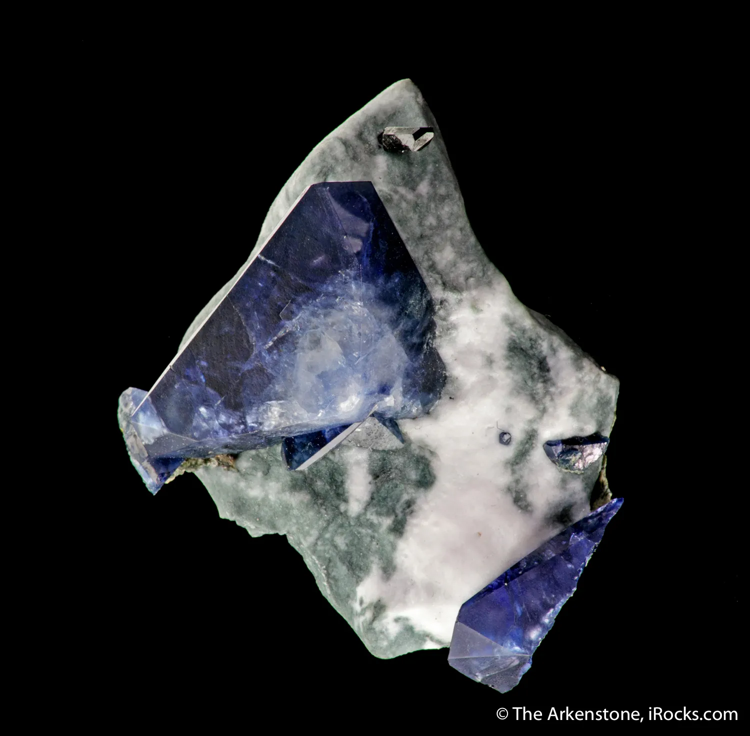 Benitoite on Natrolite - image 4