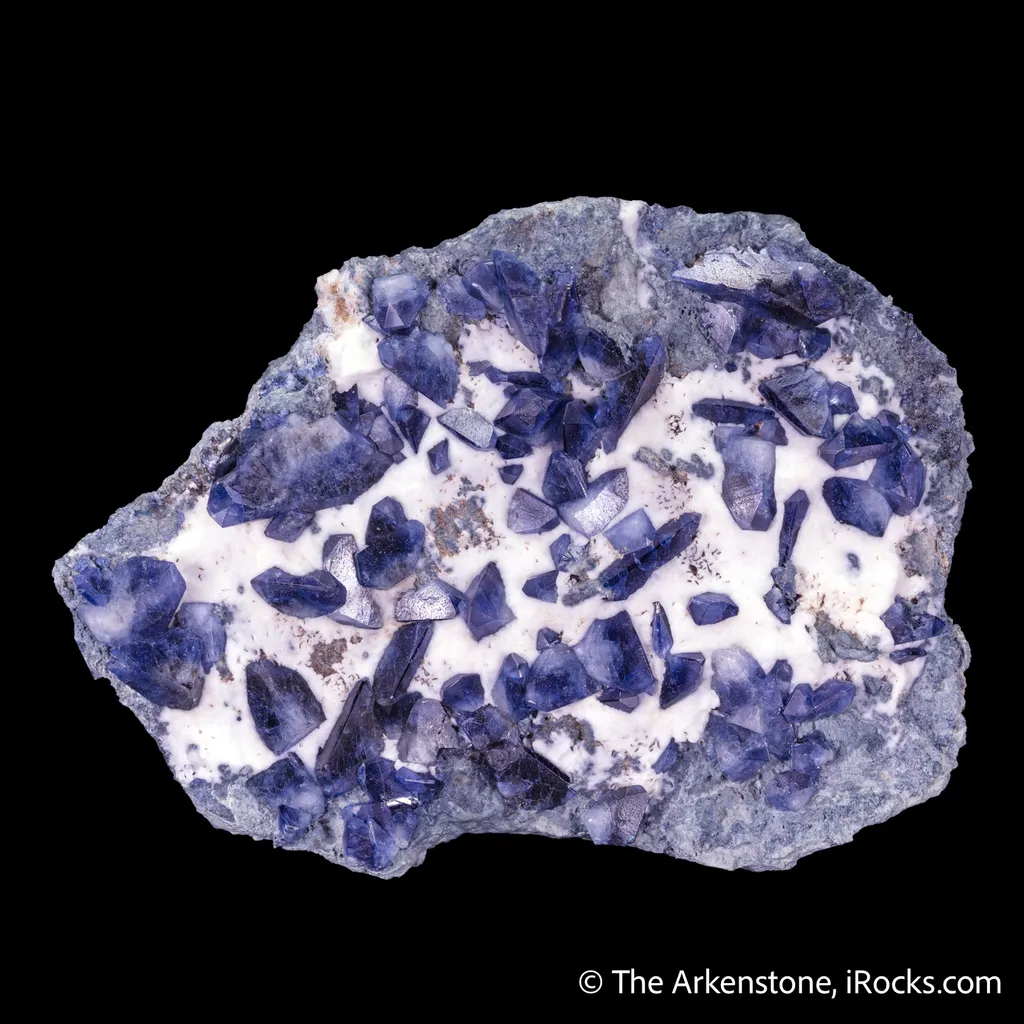 Benitoite on Natrolite - image 3