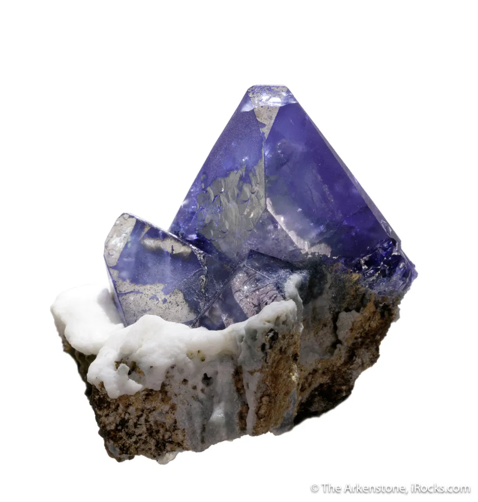 Benitoite on Natrolite - image 4