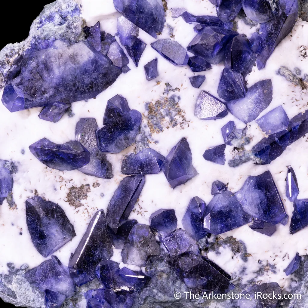 Benitoite on Natrolite - image 5