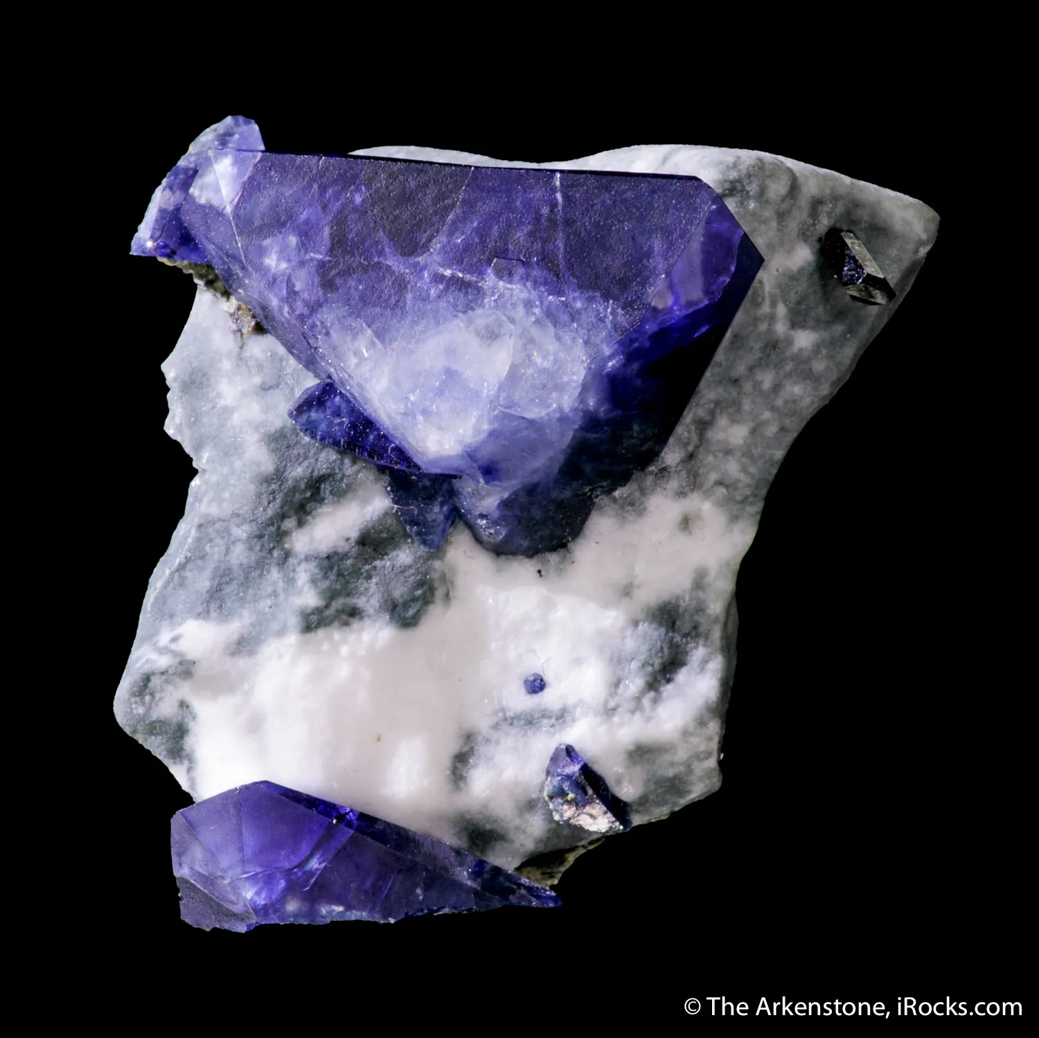 Benitoite on Natrolite - image 6
