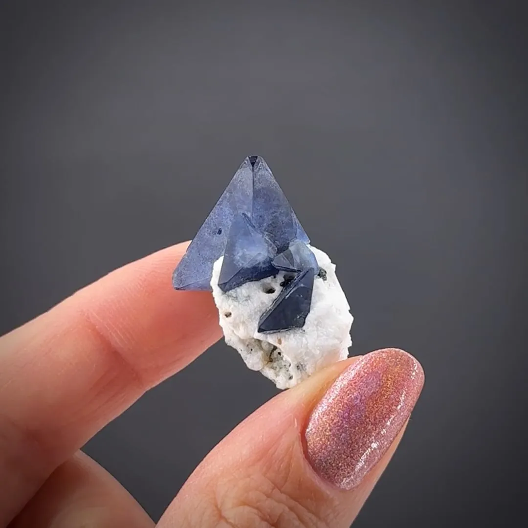 Benitoite on Natrolite - image 2