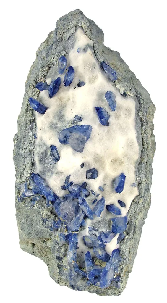 Benitoite on Natrolite image