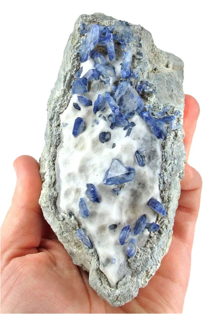 Benitoite on Natrolite - image 4